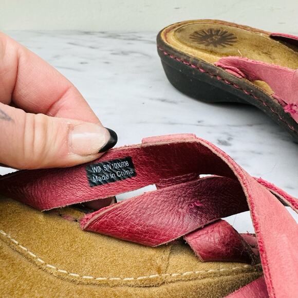 Ugg Pink Leather Strappy Sandals Women’s Size 9 - Picture 10 of 11